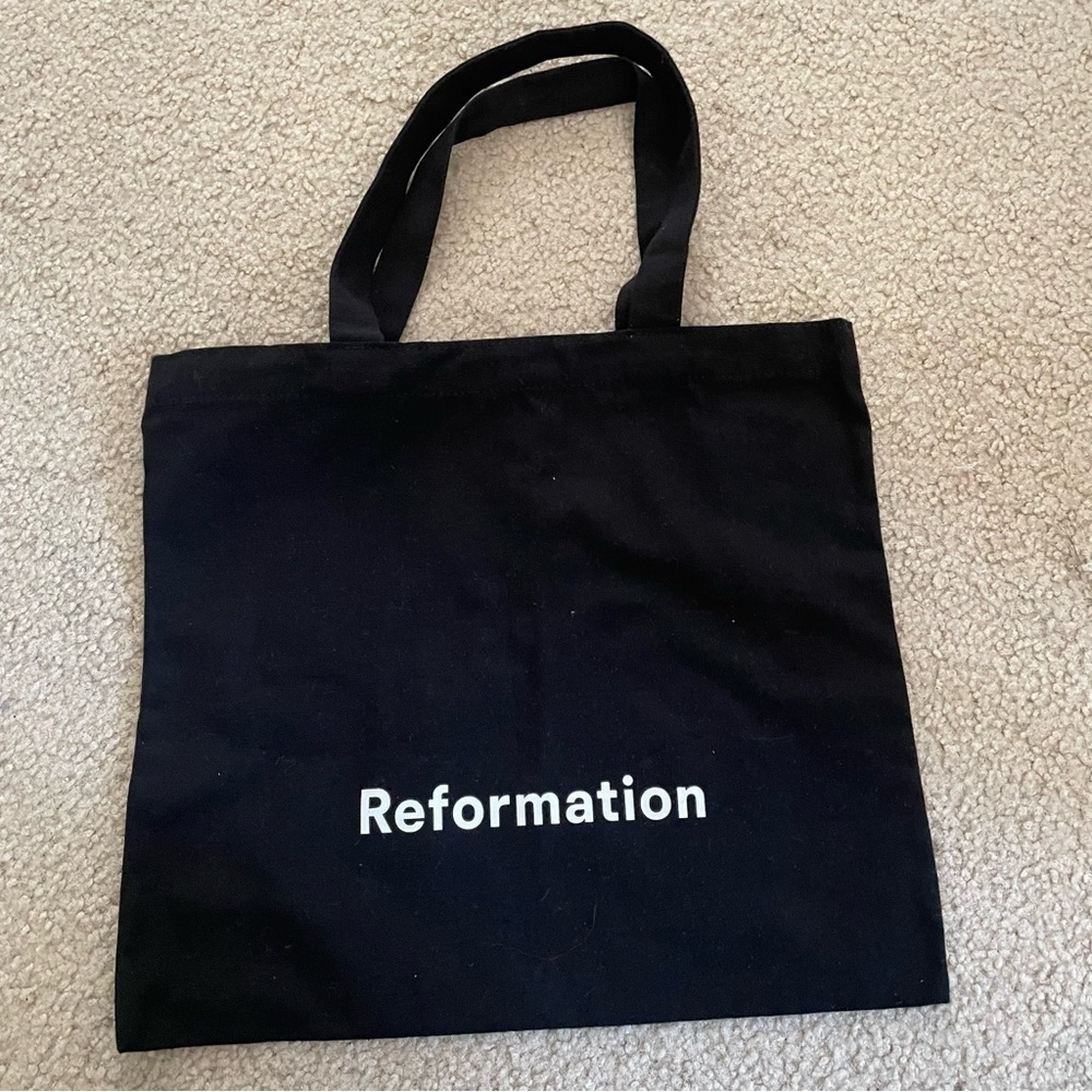 NWOT Reformation Small black and white tote bag